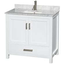 Sheffield 36" Free Standing Single Basin Vanity Set with Cabinet and Marble Vanity Top