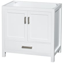 Sheffield 35" Single Freestanding Hardwood Vanity Cabinet Only - Less Vanity Top