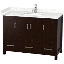 Sheffield 48" Free Standing Single Basin Vanity Set with Hardwood Cabinet and Cultured Marble Vanity Top