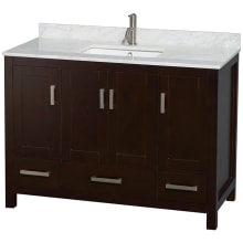 Sheffield 48" Freestanding Single Basin Vanity Set with Hardwood Cabinet and Marble Vanity Top