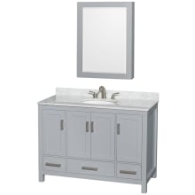 Sheffield 48" Freestanding Single Basin Vanity Set with Hardwood Cabinet, Marble Vanity Top, and Medicine Cabinet