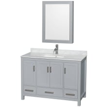 Sheffield 48" Freestanding Single Basin Vanity Set with Hardwood Cabinet, Marble Vanity Top, and Medicine Cabinet