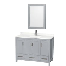 Sheffield 48" Free Standing Single Basin Vanity Set with Cabinet, Quartz Vanity Top, and Medicine Cabinet