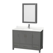 Sheffield 48" Free Standing Single Basin Vanity Set with Cabinet, Quartz Vanity Top, and Medicine Cabinet