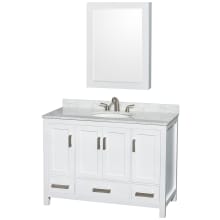 Sheffield 48" Freestanding Single Basin Vanity Set with Hardwood Cabinet, Marble Vanity Top, and Medicine Cabinet