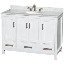 Sheffield 48" Free Standing Single Basin Vanity Set with Cabinet and Marble Vanity Top