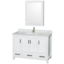 Sheffield 48" Freestanding Single Basin Vanity Set with Hardwood Cabinet, Marble Vanity Top, and Medicine Cabinet