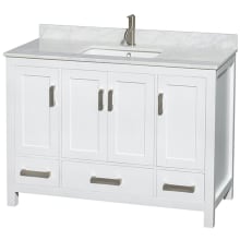 Sheffield 48" Freestanding Single Basin Vanity Set with Hardwood Cabinet and Marble Vanity Top