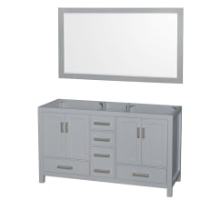 Sheffield 60" Double Free Standing Vanity Cabinet - Less Vanity Top