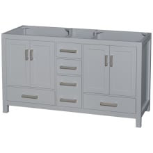 Sheffield 59" Double Freestanding Hardwood Vanity Cabinet Only - Less Vanity Top
