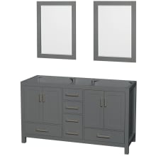 Sheffield 59" Double Free Standing Vanity Cabinet Only - Less Vanity Top