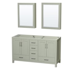 Sheffield 60" Double Free Standing Vanity Cabinet - Less Vanity Top