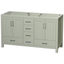 Sheffield 60" Double Free Standing Vanity Cabinet Only - Less Vanity Top