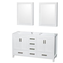 Sheffield 60" Double Free Standing Vanity Cabinet - Less Vanity Top