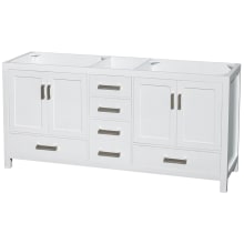 Sheffield 71" Double Freestanding Hardwood Vanity Cabinet Only - Less Vanity Top