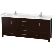 Sheffield 80" Free Standing Double Basin Vanity Set with Cultured Marble Vanity Top