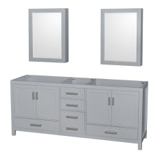 Sheffield 79" Double Free Standing Vanity Cabinet Only - Less Vanity Top