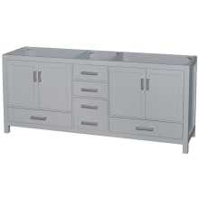 Sheffield 79" Double Freestanding Hardwood Vanity Cabinet Only - Less Vanity Top