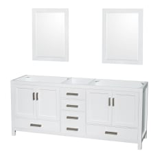 Sheffield 79" Double Free Standing Vanity Cabinet Only - Less Vanity Top