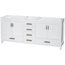 Sheffield 79" Double Freestanding Hardwood Vanity Cabinet Only - Less Vanity Top