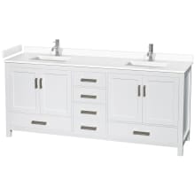 Sheffield 80" Free Standing Double Basin Vanity Set with Cultured Marble Vanity Top