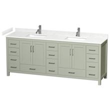 Sheffield 84" Free Standing Double Basin Vanity Set with Cabinet and Cultured Marble Vanity Top