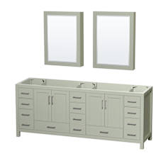 Sheffield 84" Double Free Standing Vanity Cabinet - Less Vanity Top