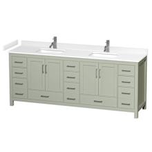 Sheffield 84" Free Standing Double Basin Vanity Set with Cabinet and Cultured Marble Vanity Top