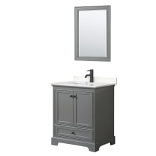 Deborah 30" Free Standing Single Basin Vanity Set with Cultured Marble Vanity Top and Framed Mirror