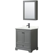 Deborah 30" Free Standing Single Basin Vanity Set with Cabinet, Quartz Vanity Top, and Medicine Cabinet