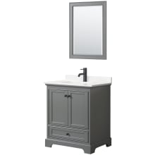 Deborah 30" Free Standing Single Basin Vanity Set with Cabinet, Quartz Vanity Top, and Framed Mirror