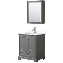 Deborah 30" Free Standing Single Basin Vanity Set with Cultured Marble Vanity Top and Framed Mirror