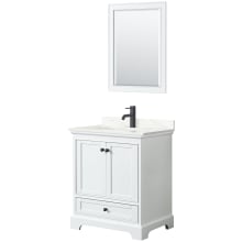 Deborah 30" Free Standing Single Basin Vanity Set with Cabinet, Quartz Vanity Top, and Framed Mirror