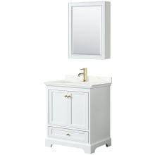 Deborah 30" Free Standing Single Basin Vanity Set with Cabinet, Quartz Vanity Top, and Medicine Cabinet