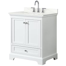 Deborah 30" Free Standing Single Basin Vanity Set with Cabinet and Quartz Vanity Top