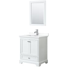 Deborah 30" Free Standing Single Basin Vanity Set with Cultured Marble Vanity Top and Framed Mirror