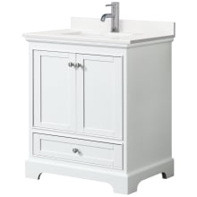 Deborah 30" Free Standing Single Basin Vanity Set with Cabinet and Quartz Vanity Top