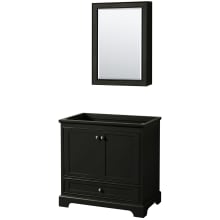 Deborah 35-1/4" Free Standing Single Wood Vanity Cabinet Only with Mirror - Less Vanity Top