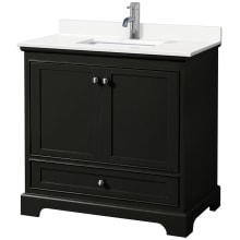Deborah 36" Free Standing Single Basin Vanity Set with Cabinet and Quartz Vanity Top