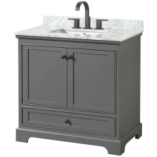 Deborah 36" Free Standing Single Vanity Set with Wood Cabinet and Marble Vanity Top