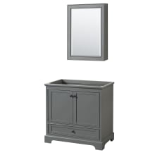 Deborah 35-1/4" Free Standing Single Wood Vanity Cabinet Only with Mirror - Less Vanity Top