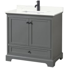 Deborah 36" Free Standing Single Basin Vanity Set with Cabinet and Quartz Vanity Top