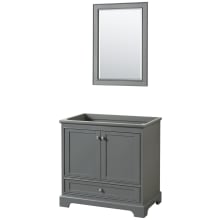 Deborah 35-1/4" Free Standing Single Wood Vanity Cabinet Only with Mirror - Less Vanity Top