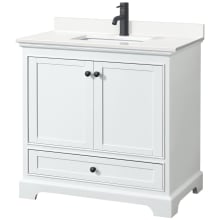 Deborah 36" Free Standing Single Basin Vanity Set with Cabinet and Quartz Vanity Top