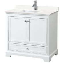 Deborah 36" Free Standing Single Basin Vanity Set with Cabinet and Quartz Vanity Top