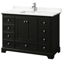 Deborah 48" Free Standing Single Basin Vanity Set with Cabinet and Quartz Vanity Top