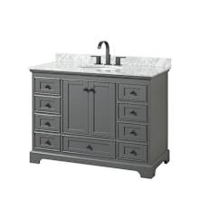 Deborah 48" Free Standing Single Vanity Set with Wood Cabinet and Marble Vanity Top