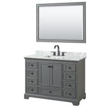 Deborah 48" Free Standing Single Vanity Set with Wood Cabinet, Marble Vanity Top, and Framed Mirror