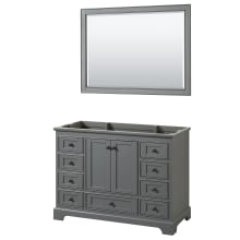 Deborah 47-1/4" Free Standing Single Wood Vanity Cabinet Only with Mirror - Less Vanity Top