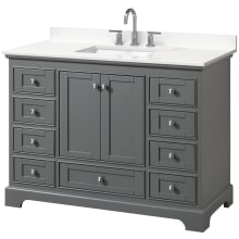 Deborah 48" Free Standing Single Basin Vanity Set with Cabinet and Quartz Vanity Top